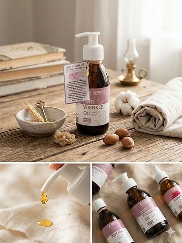 дерма нафт: Антивозрастное масло для лица Nefertiti Anti Wrinkle Oil, Объем:125 мл — 1
