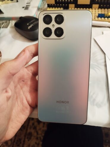 agdas telefon satisi: Honor 8X, 128 GB, rəng - Ağ, İki sim kartlı, Face ID, Simsiz şarj