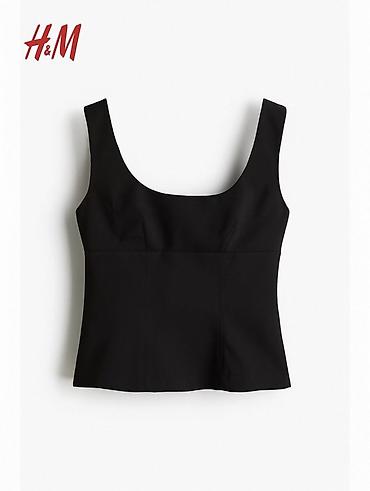 h m новый: Черная Майка/корсет от бренда H&M — 1
