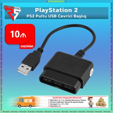 bort komputer: PlayStation 2 PS2 Pultu USB Adapter
PS2 Pultu USB Cevrici Başlıq