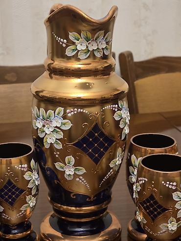 limon kitchenware: Büllur/qədimi üslubda süfrə dəsti – 1 ədəd qrafin və 6 ədəd stəkandan — 3
