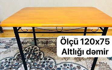 Masalar: Düzbucaqlı yemək/mətbəx masası - Ölçü: 120 x 75 sm - Üst hissə: taxta — 1