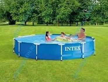 бассейн семейный: Каркасный бассейн Intex, круглый, синий. Размер: 366*76 - Тип — 1