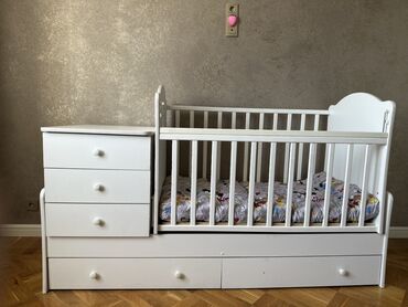 купить кровать полуторку с матрасом: Балдар үчүн трансформер керебет, Колдонулган, Башка түрү, түсү - Ак