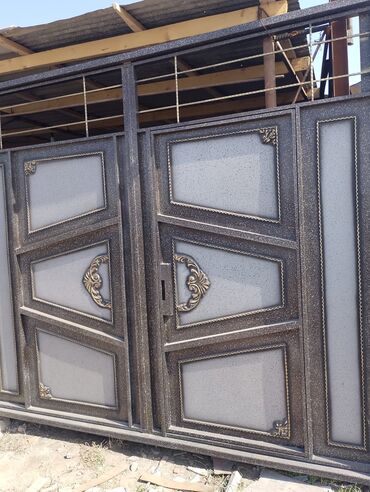 Həyət darvazaları: Dəmir Həyət darvazası, Yana açılan, Mexaniki, rəng - Mavi — 20