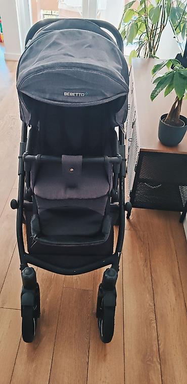 Kolica za bebe: Bebetto dečija kolica 3u1, tamno siva– auto sedište jaje-sinteza — 7