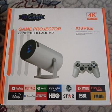 полотно для проектора: Портативный игровой проектор X10 Plus с разрешением 4K, оснащенный