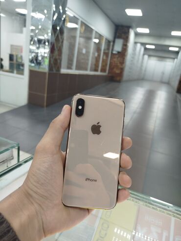 Apple iPhone: IPhone Xs, Колдонулган, 64 ГБ, Алтын, Каптама, Коргоочу айнек, 100 %