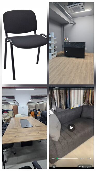 продажа офисной мебели бу: 8 nəfərlik böyük masa, 3 nəfərlik divan, 2 nəfərlik resepsn masası, 7