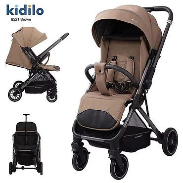Коляски: Детская коляска Kidilo, комплект 3 в 1, цвет беж/хаки. Состав — 4