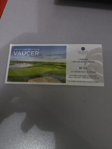 Digər idman və istirahət malları: KUPON 1 AY GOLF DƏRSİ DREAMLAND GOLF CLUB VAUÇER (599 MANAT 1 AYDI