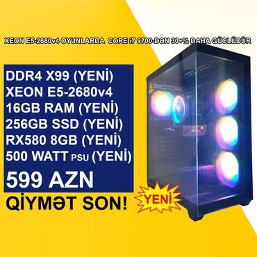 14 pro max 2 ci el: Sistem Bloku "Ruix DDR4 Gaming Xeon X99 2011V3 RX580 8GB” ⭐Tək Sistem