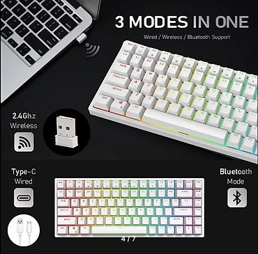 logitech superlight: Клавиатура, Royal Kludge, Механическая, Bluetooth, Проводное подключение, Размер: 80% — 4