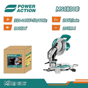 ножовка по дереву: Торцовочная пила POWER ACTION MS1800B - Мощность: 1800 Вт -