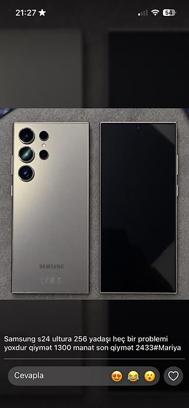 sislər: Samsung Galaxy S24 Ultra, 256 GB, rəng - Boz — 1