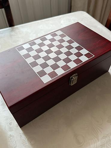 oyun alanı: Dəst: Şahmat + Kart + Şərab Aksesuarları lüks hədiyyə qutusu - — 6