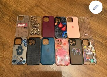 Müxtəlif dizayn və rənglərdə iPhone keysləri. Şəffaf, qara, tünd