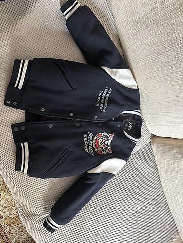 ucuz kask: ZARA uşaq bomber/varsity gödəkçəsi - Rəng: tünd göy (demək olar qara) — 1