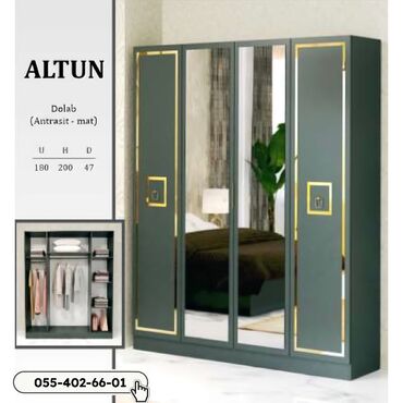 химчистка мебели: Yeni, Açılan, 4 qapılı Düz dolab, Qarderob, paltar dolabı