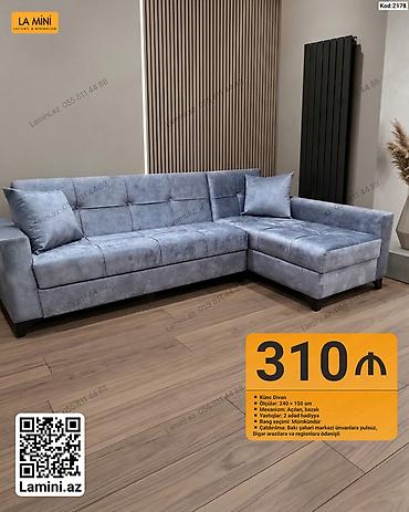 Künc divan – La Mini Kod: 2178 - Ölçülər: 240 × 150 sm - Mexanizm
