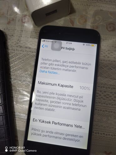 Apple iPhone: IPhone 6, 32 GB, White Titanium, Barmaq izi, Simsiz şarj, Face ID