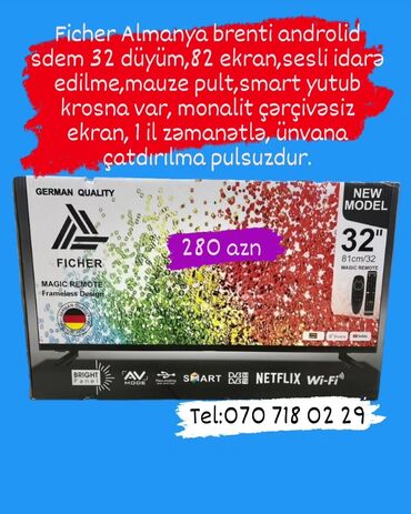 Televizorlar: Televizor Anbardan satışı bizde. Butun modeller satişda var.Qiymətlər — 28