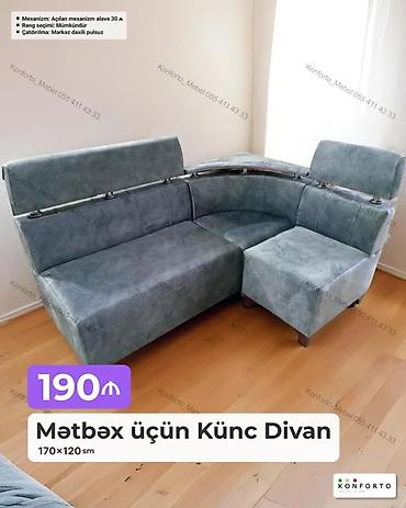 Məhsul: Mətbəx üçün künc divan Ölçü: 170×120 sm Qiymət: 190 ₼