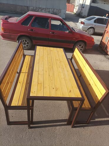 Столы для кафе: Мебель для сада. Скамейка. Садовый стол Уличный туалет. Летний душ — 3