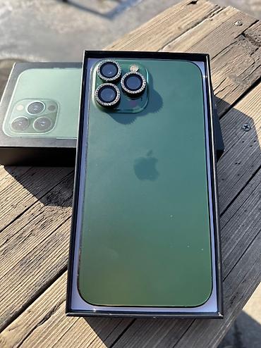 Apple iPhone: IPhone 13 Pro Max, Б/у, 256 ГБ, Alpine Green, Зарядное устройство, Коробка, Чехол, В рассрочку, 100 % — 10