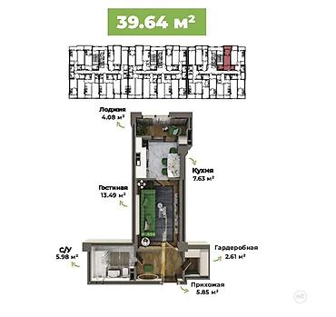 Продажа квартир: 1 комната, 40 м², Элитка, 7 этаж, Дизайнерский ремонт — 10