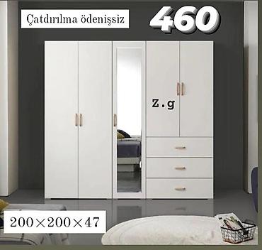 Ağ rəngli çoxfunksiyalı şkaf - Ölçü: 200 × 200 × 47 sm - Dizayn: 4