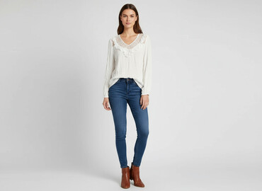 bluzki z długim rękawem plus size: H&M, Жіноча блуза, розмір M
