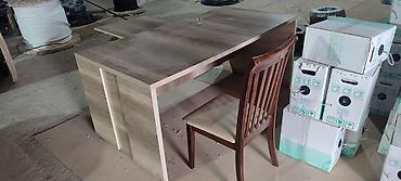 study table: Офисный стол, Б/у, Нерегулируемый, цвет - Коричневый, Прямоугольный, ЛДСП, Самовывоз — 2
