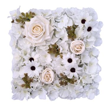 Süni güllər: Dekorativ süni gül paneli – kvadrat modul - Dizayn: sıx çiçək — 6