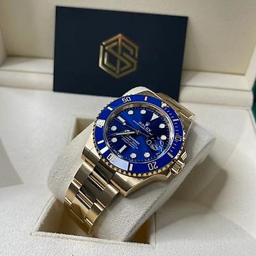 meta eynək: Rolex Submariner Date – 18 kt sarı qızıl, mavi siferblat və bezel — 6