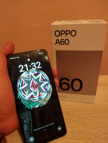 Oppo: Oppo A60, 128 GB, rəng - Mavi, Düyməli, Sensor, Barmaq izi