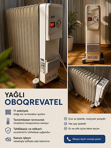 Техника и электроника: Yağlı radiator satılır ZASS Germany yağlı radiator satılır. 🔹 11 — 1