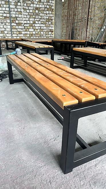 Скамейка Металл, Без спинки, Без крыши