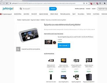 Video interfoni: Digitalna video-špijunka za vrata Eumig (model JY8026) - Ekran: TFT — 9