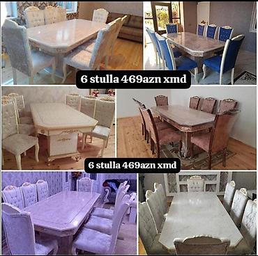 Masa və oturacaq dəstləri: Yemək otağı üçün dəstlər 1) Klassik dizaynlı masa + 6 stul - Krem — 12