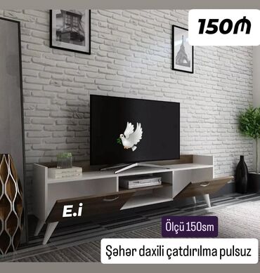 стеклянная подставка под телевизор: TV stend yeni qonaq otağı mebeli