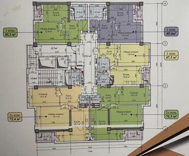 Продажа квартир: 2 комнаты, 72 м², Элитка, 5 этаж, ПСО (под самоотделку)