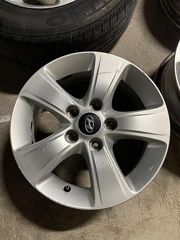 15: Литые Диски R 15 Hyundai, Комплект, отверстий - 5, Б/у — 5