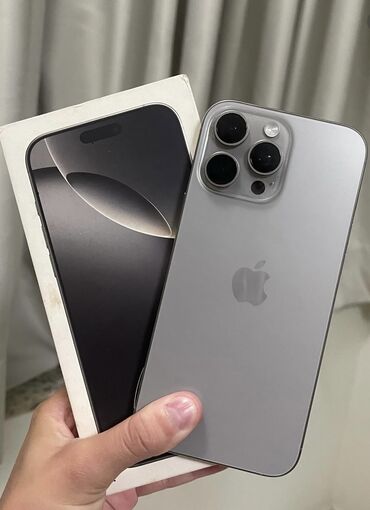 айфоны ош: IPhone 16 Pro Max, Б/у, 256 ГБ, Natural Titanium, Кабель, Защитное стекло, Коробка, 100 %