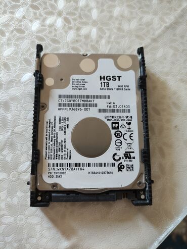 hard disk 500 gb qiymeti: Daxili Sərt disk (HDD) HP, 1 TB, 5400 RPM, İşlənmiş