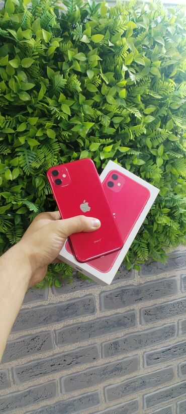 Apple iPhone: IPhone 11, 128 GB, Qırmızı, Kredit, Simsiz şarj, Face ID