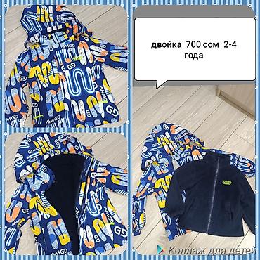 детски кийим: Двойка на мальчика 2-4 года . ветровка + толстовка . состояние — 1