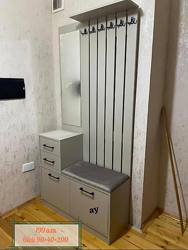 Dəhliz üçün çoxfunksiyalı askı və şkaf dəsti - Ölçü: 90 × 40 × 200 sm