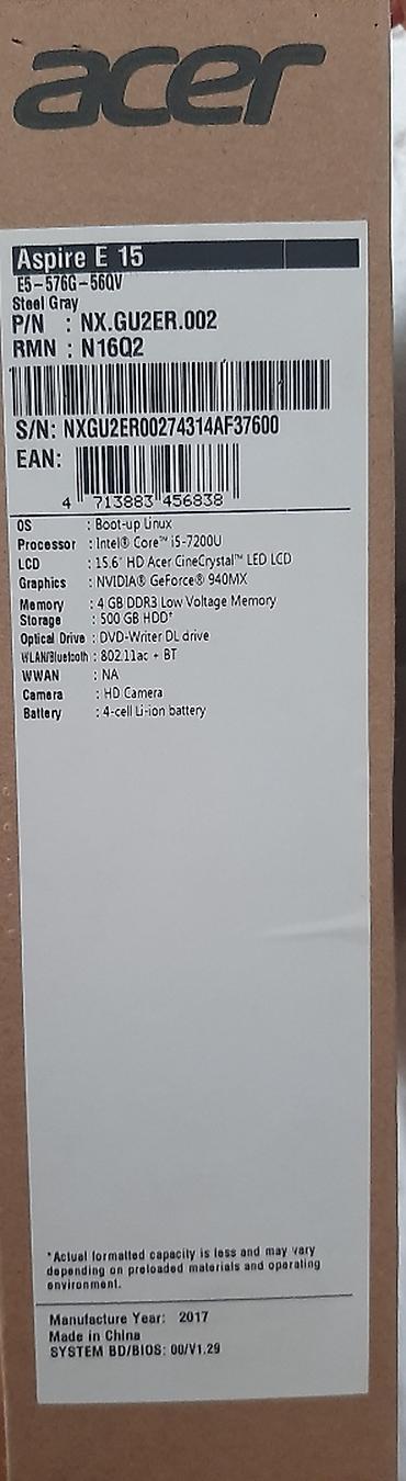 Ноутбуки и аксессуары: Acer Aspire e 15. Butun psrametler sekilde paylaşilib. Noutbuk işlek — 3