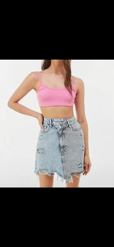 dəsti: Bershka iki rəngli cins dəst color-block və y2k üslubunda dəst, hər — 1